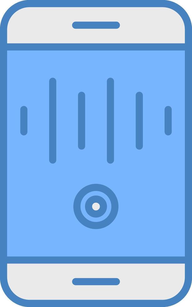 Voice Recording Line Filled Blue Icon vector