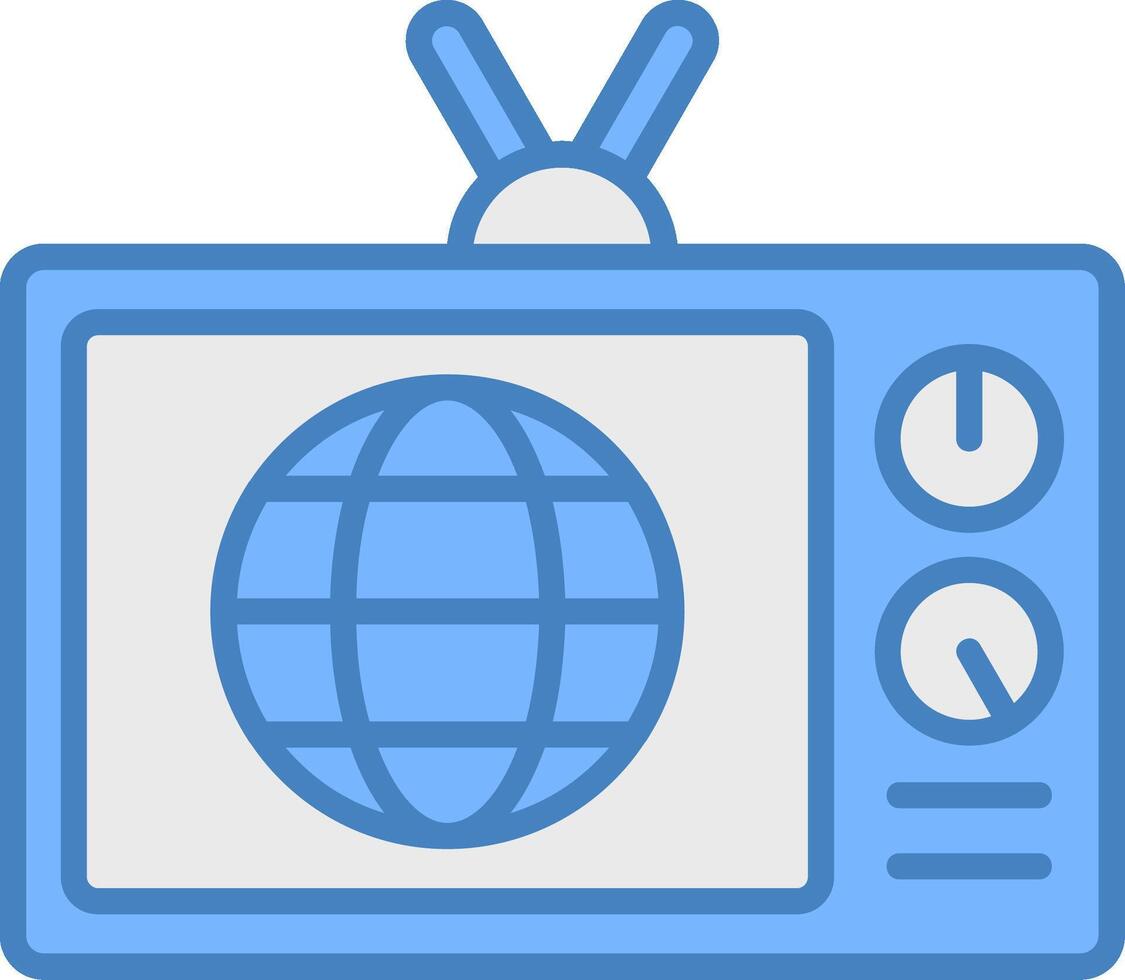 News Line Filled Blue Icon vector