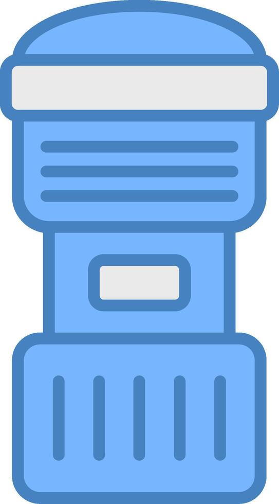 Camera Lens Line Filled Blue Icon vector