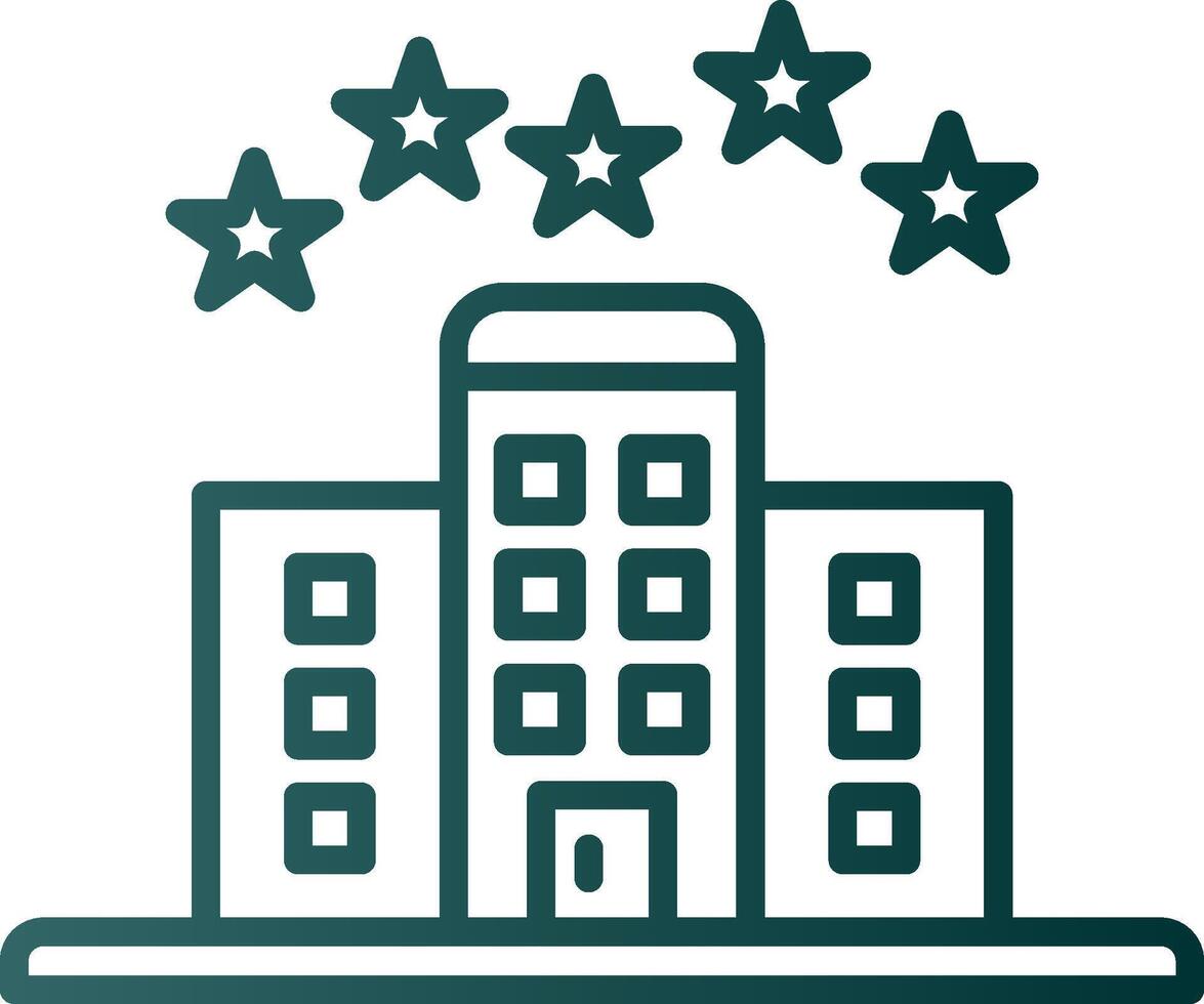 5 Stars Hotel Line Gradient Icon vector