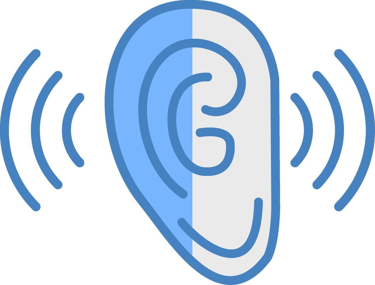 Listening Line Filled Blue Icon vector