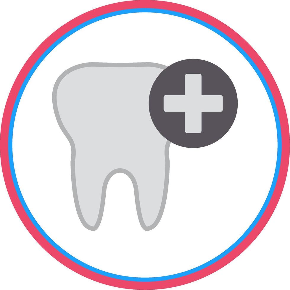 Tooth Flat Circle Icon vector