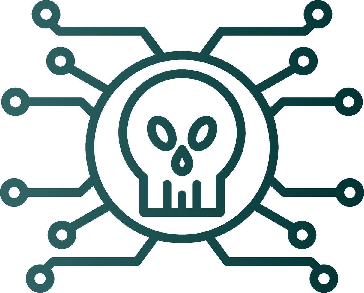 Cyber Attack Line Gradient Icon vector