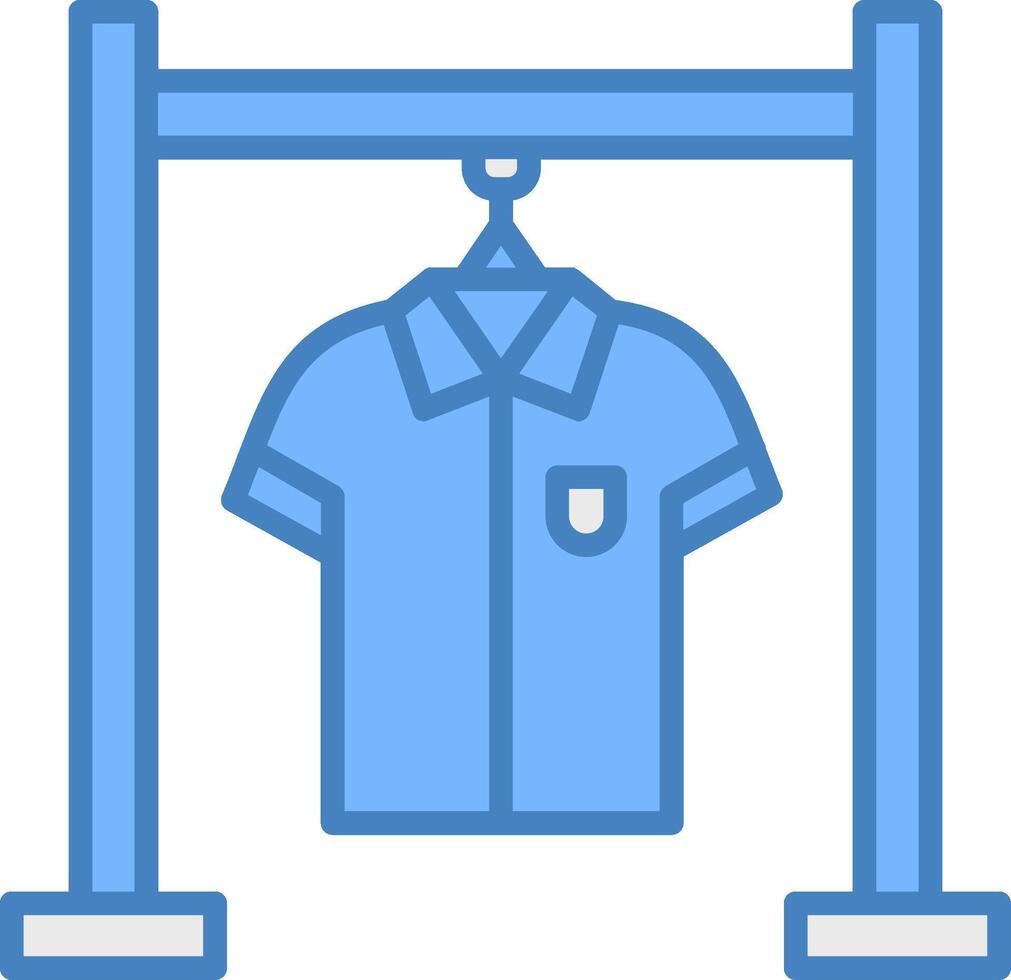 Clothing Rack Line Filled Blue Icon vector