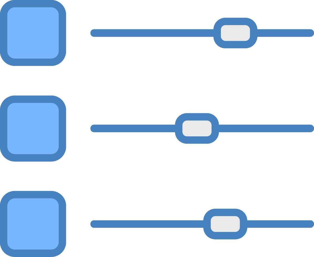 Sliders Line Filled Blue Icon vector