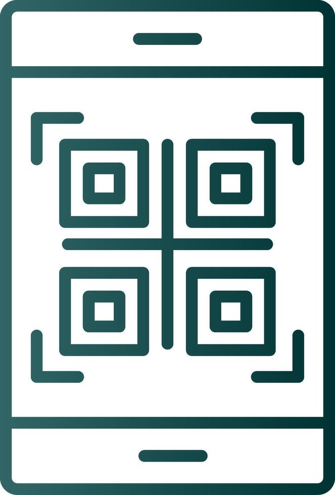 icono de gradiente de línea de código qr vector