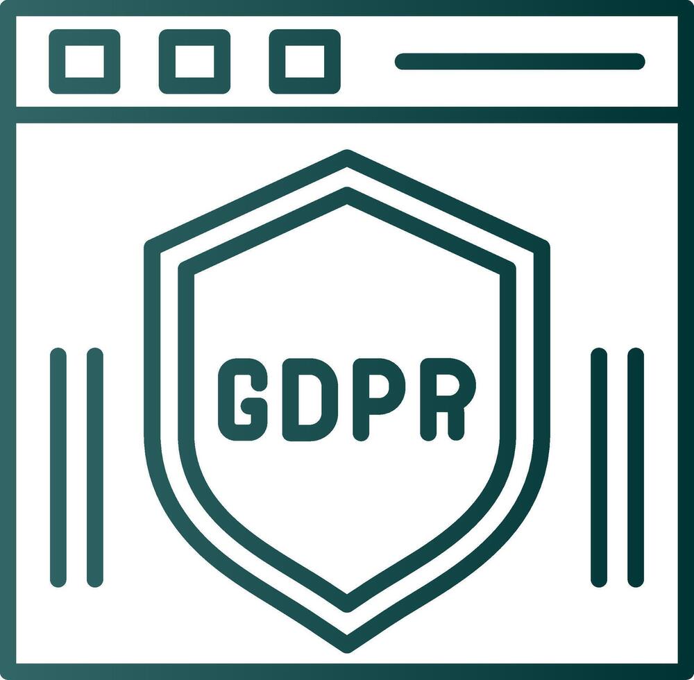 Gdpr Line Gradient Icon vector