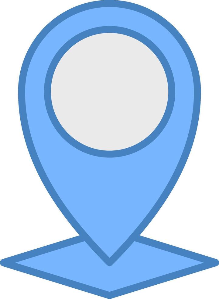 Location Line Filled Blue Icon vector
