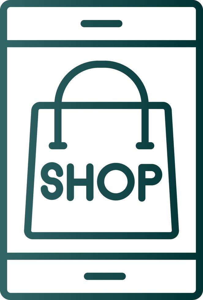 OnLine Gradient Shoping Line Gradient Icon vector