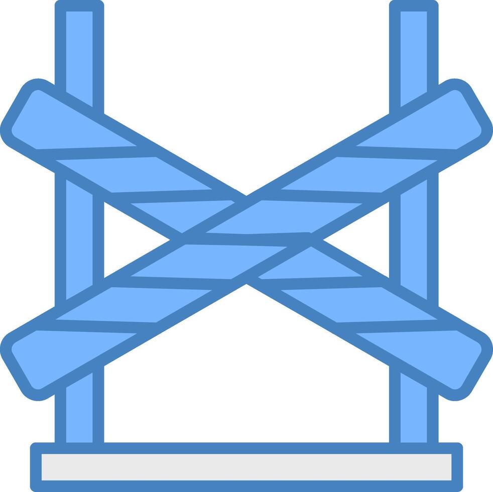 Crime Scene Line Filled Blue Icon vector