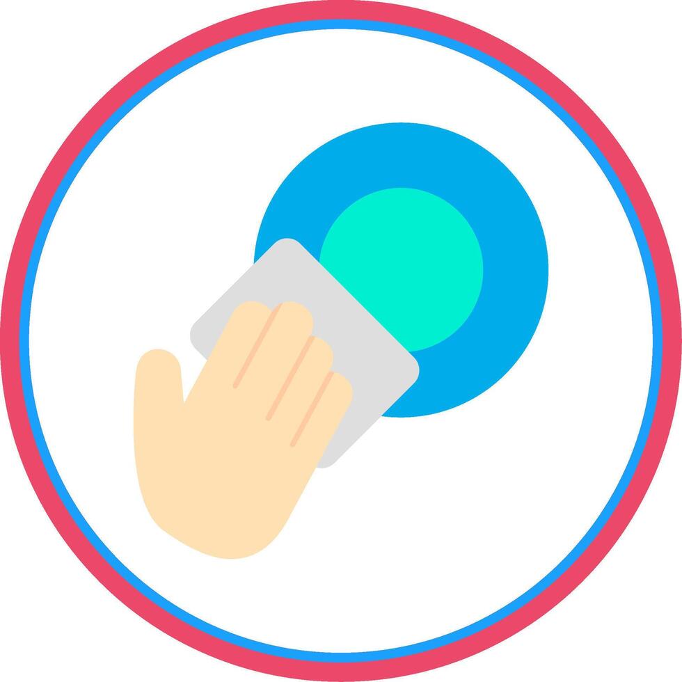 Dish Flat Circle Icon vector