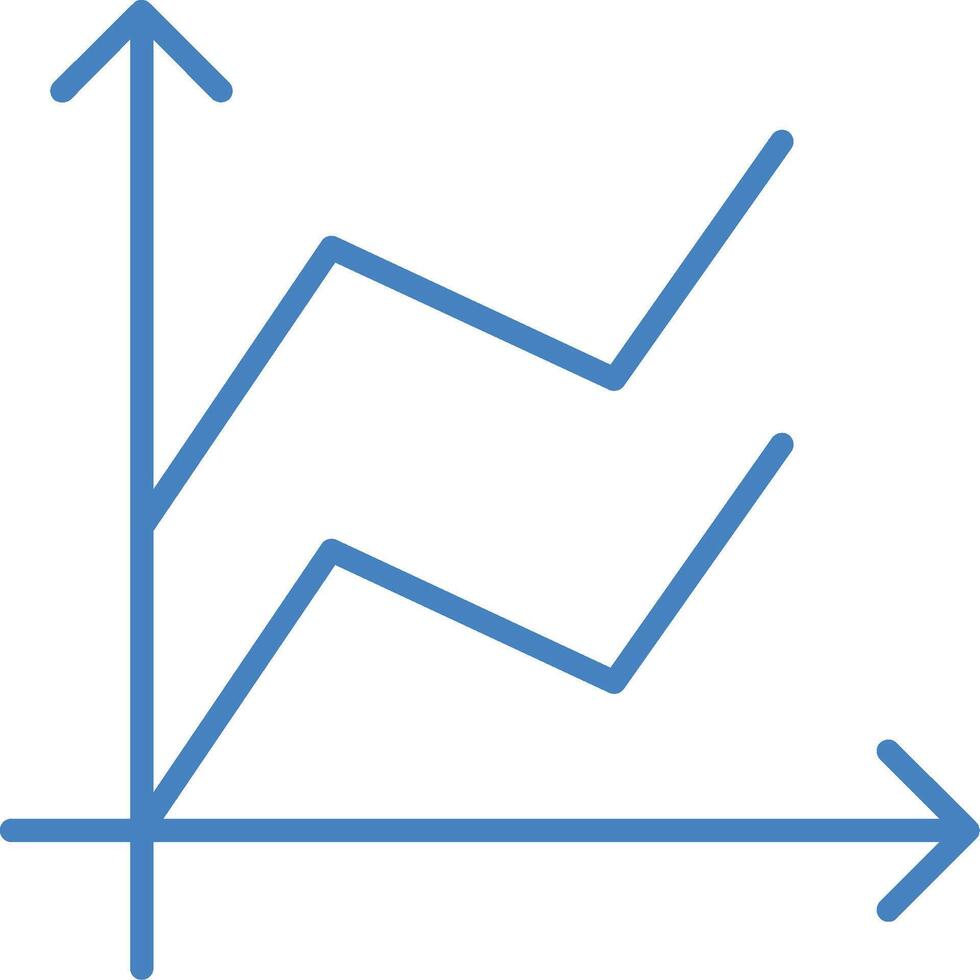 Area Graph Line Filled Blue Icon vector