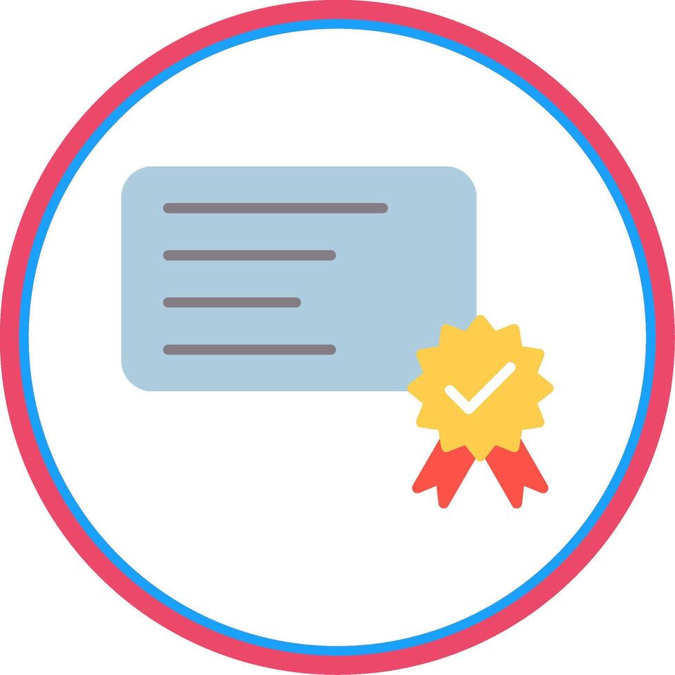 certificado plano circulo icono vector