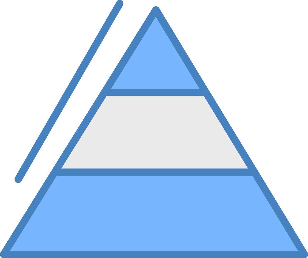 Pyramid Charts Line Filled Blue Icon vector