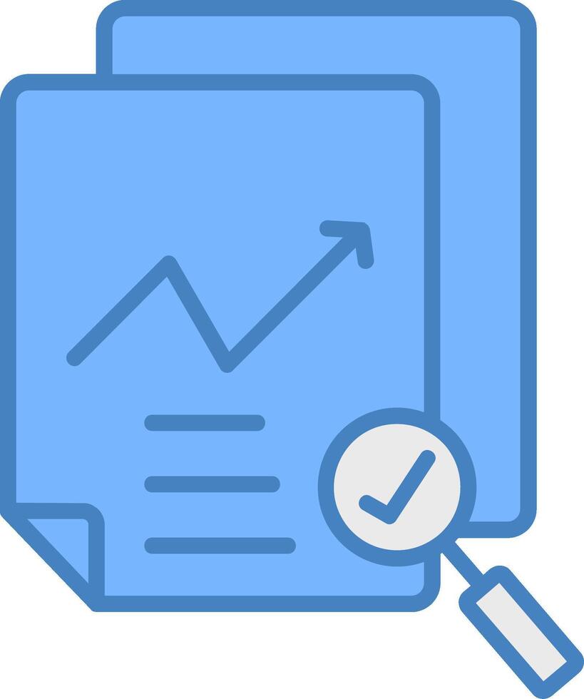 Data Quality Line Filled Blue Icon vector