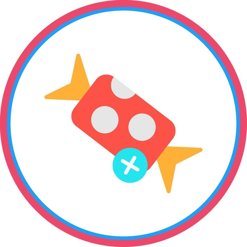 No Sweets Flat Circle Icon vector