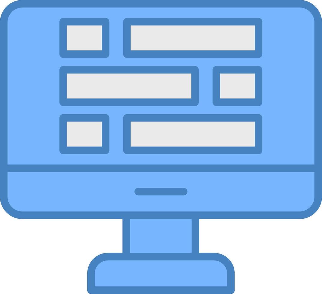 Dashboard Line Filled Blue Icon vector