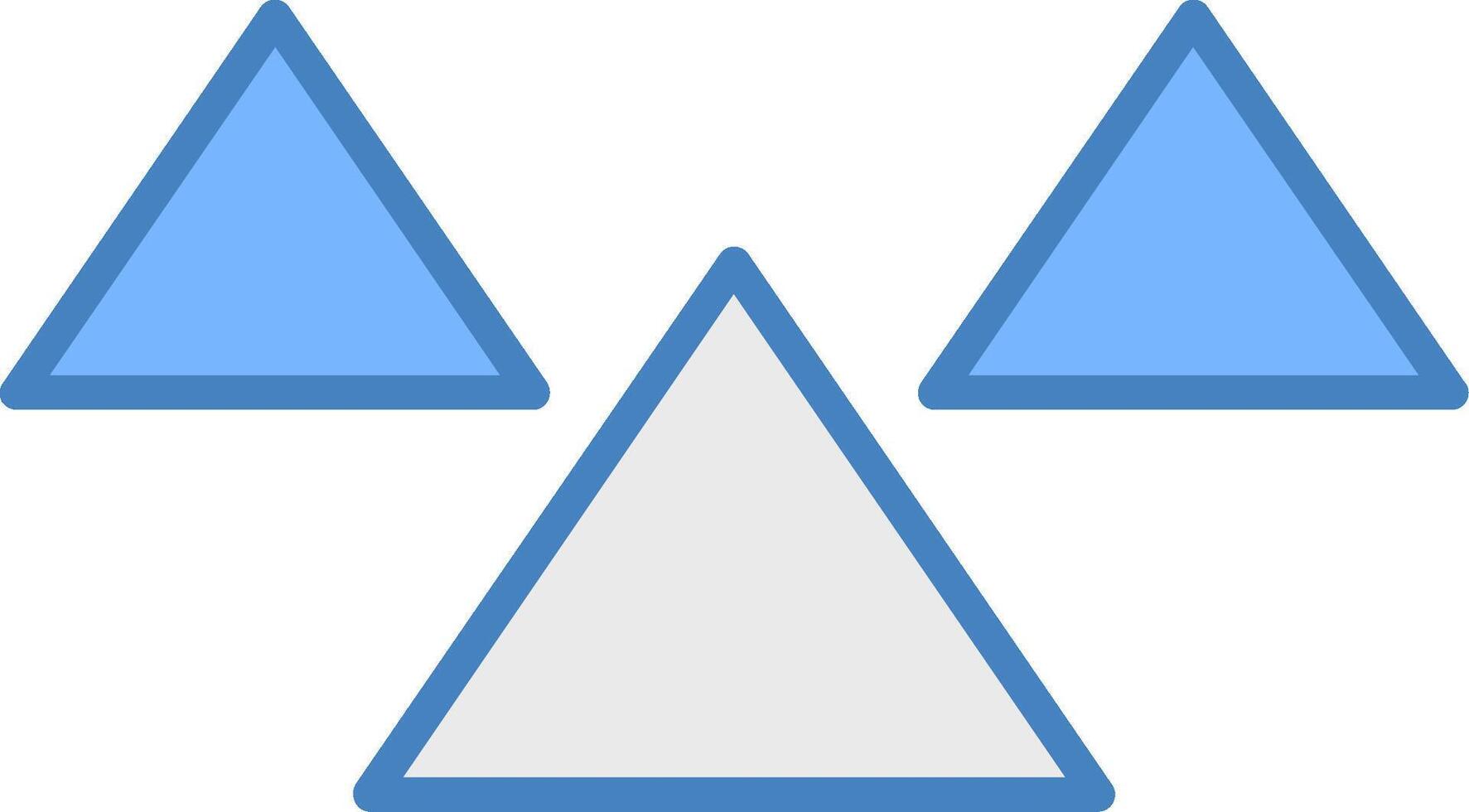 Triangles Line Filled Blue Icon vector