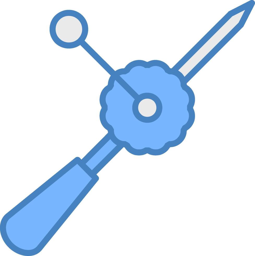Hand Drill Line Filled Blue Icon vector