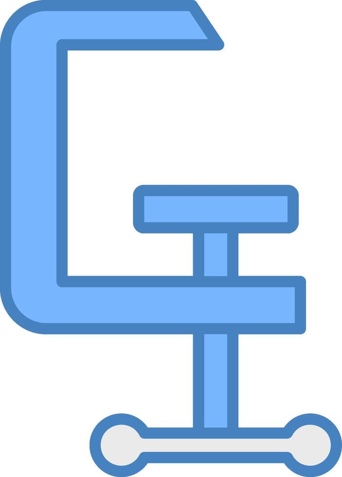 Clamp Line Filled Blue Icon vector