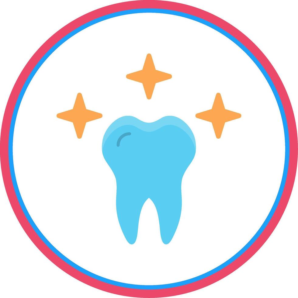 Healthy Tooth Flat Circle Icon vector