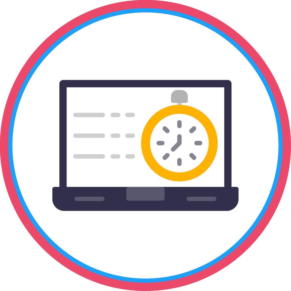 Timer Flat Circle Icon vector