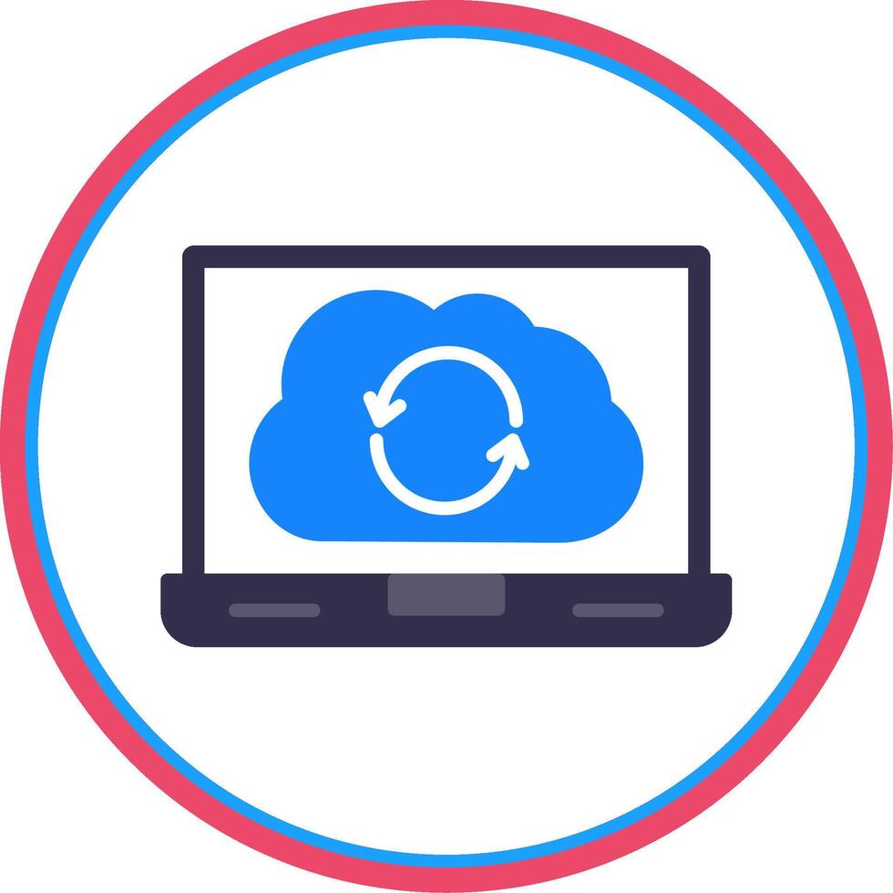 Syncronization Flat Circle Icon vector