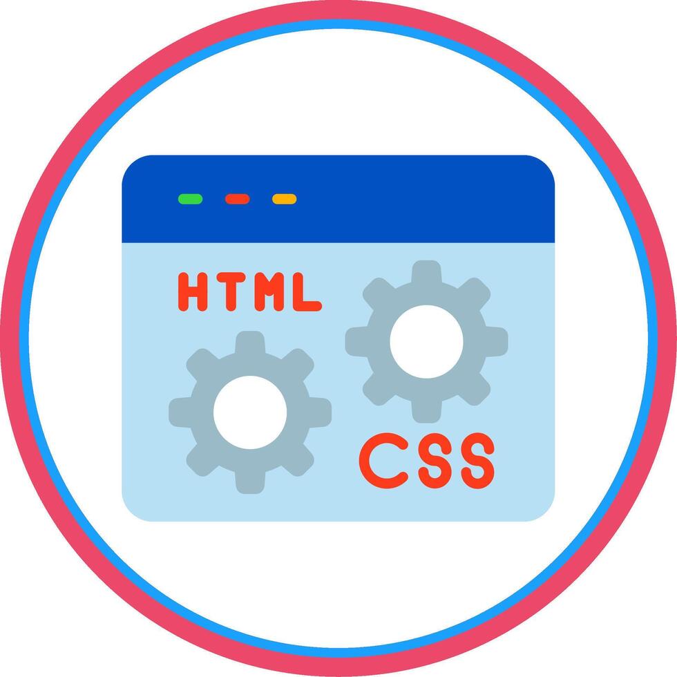 Web Development Flat Circle Icon vector