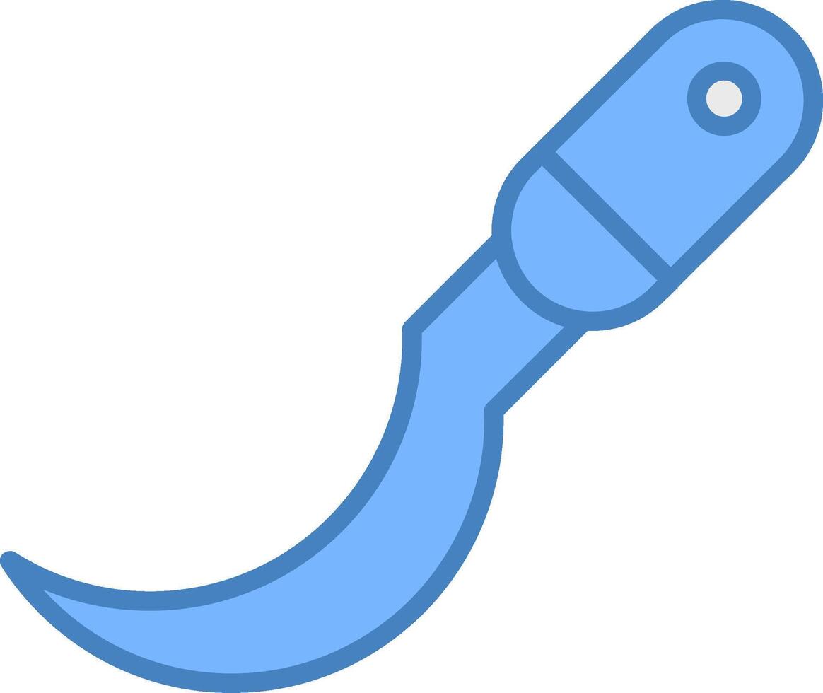 Sickle Line Filled Blue Icon vector