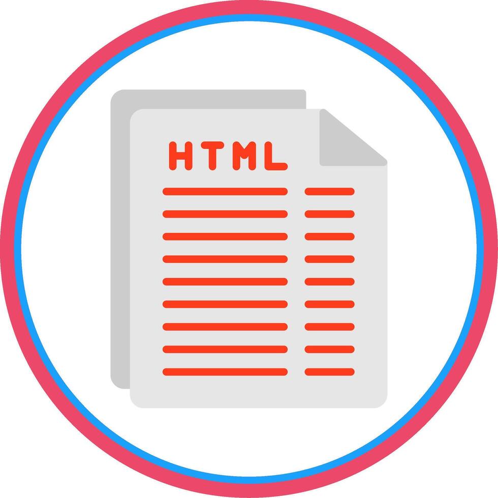Html File Flat Circle Icon vector