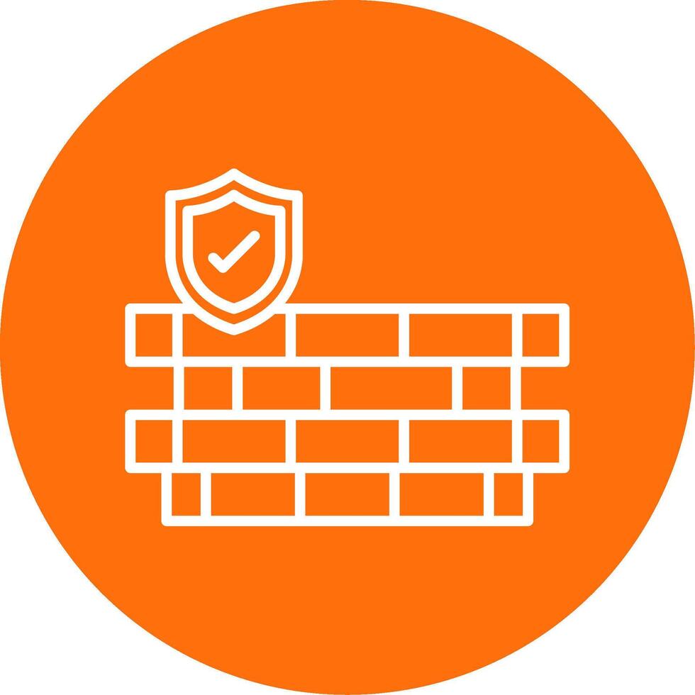 Wall Security Multi Color Circle Icon vector