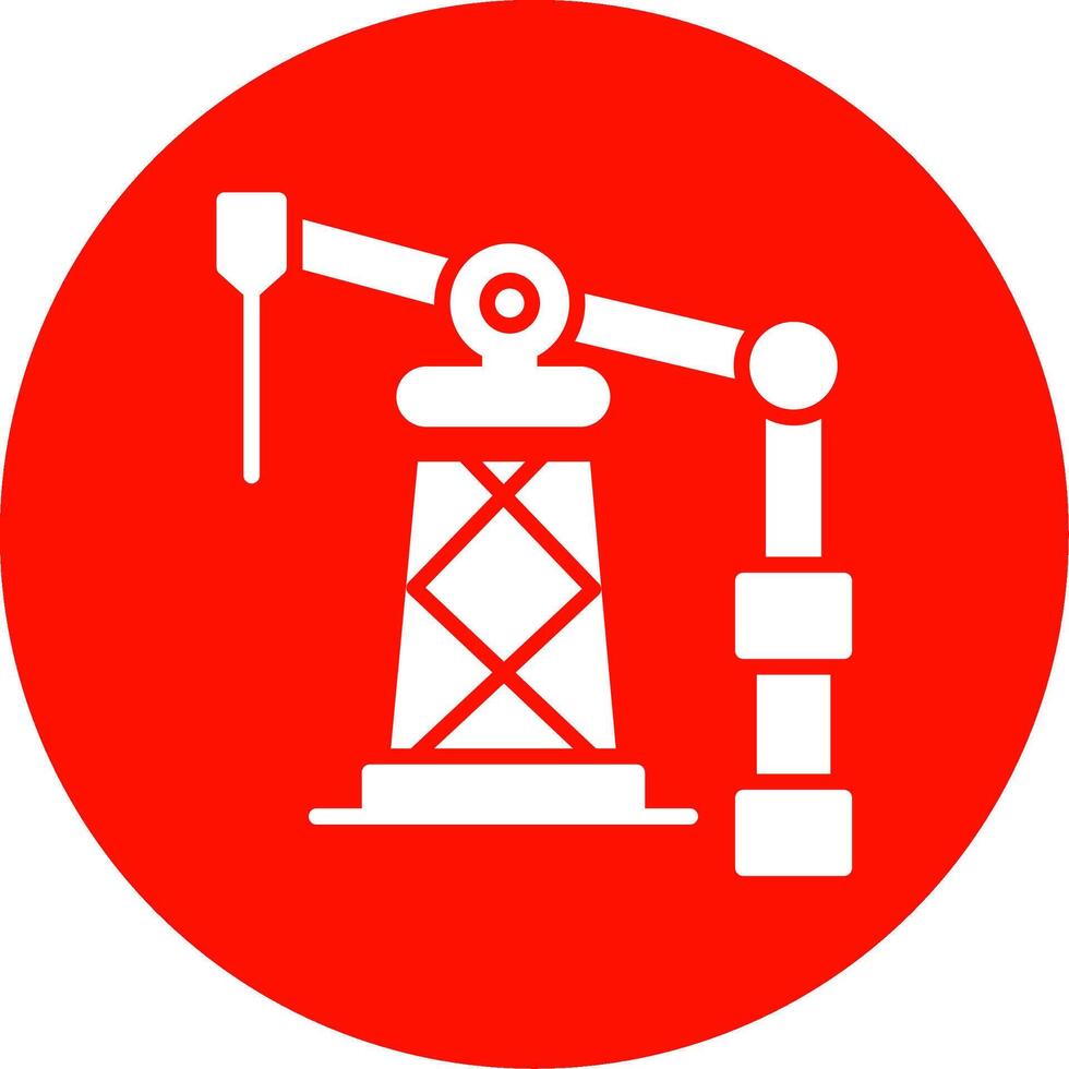 Oil Derrick Multi Color Circle Icon vector