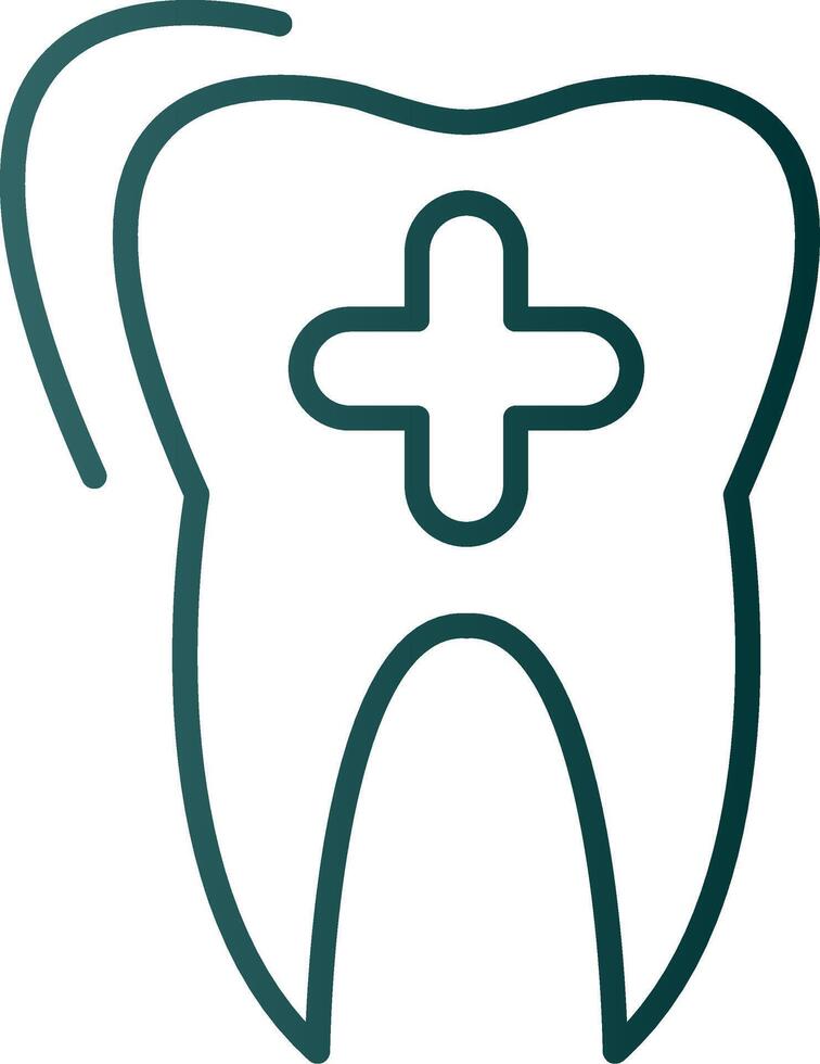 icono de gradiente de línea de cuidado dental vector