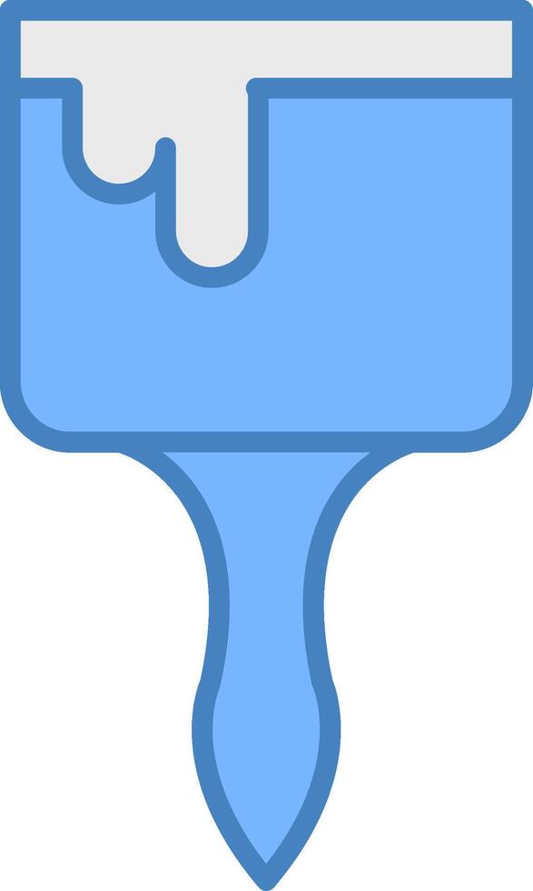 Paint Brush Line Filled Blue Icon vector