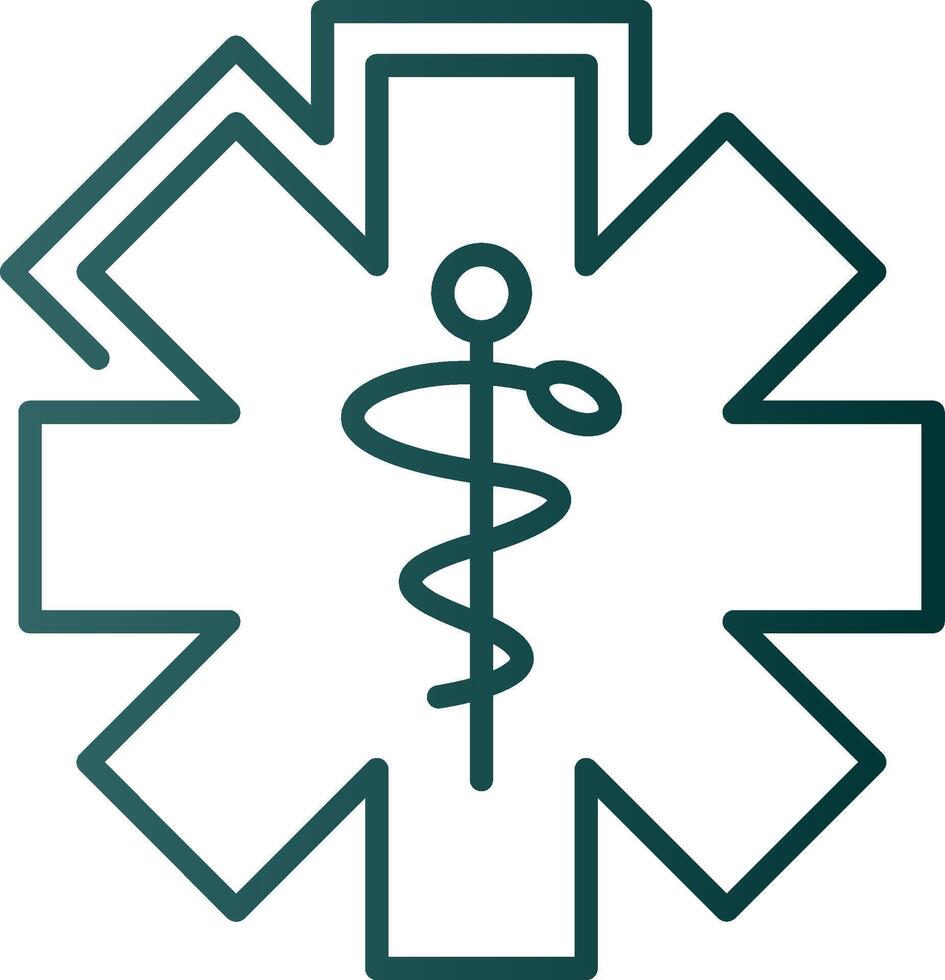 Caduceus Line Gradient Icon vector