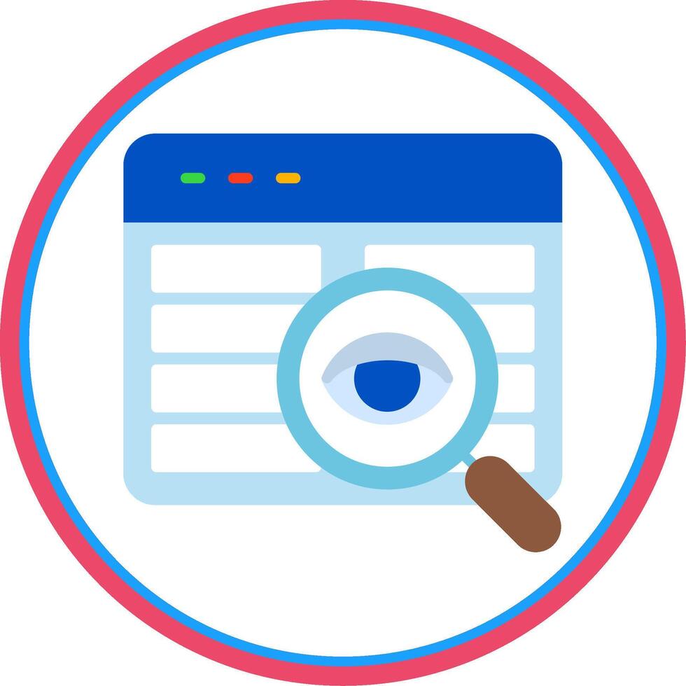 Code Review Flat Circle Icon vector