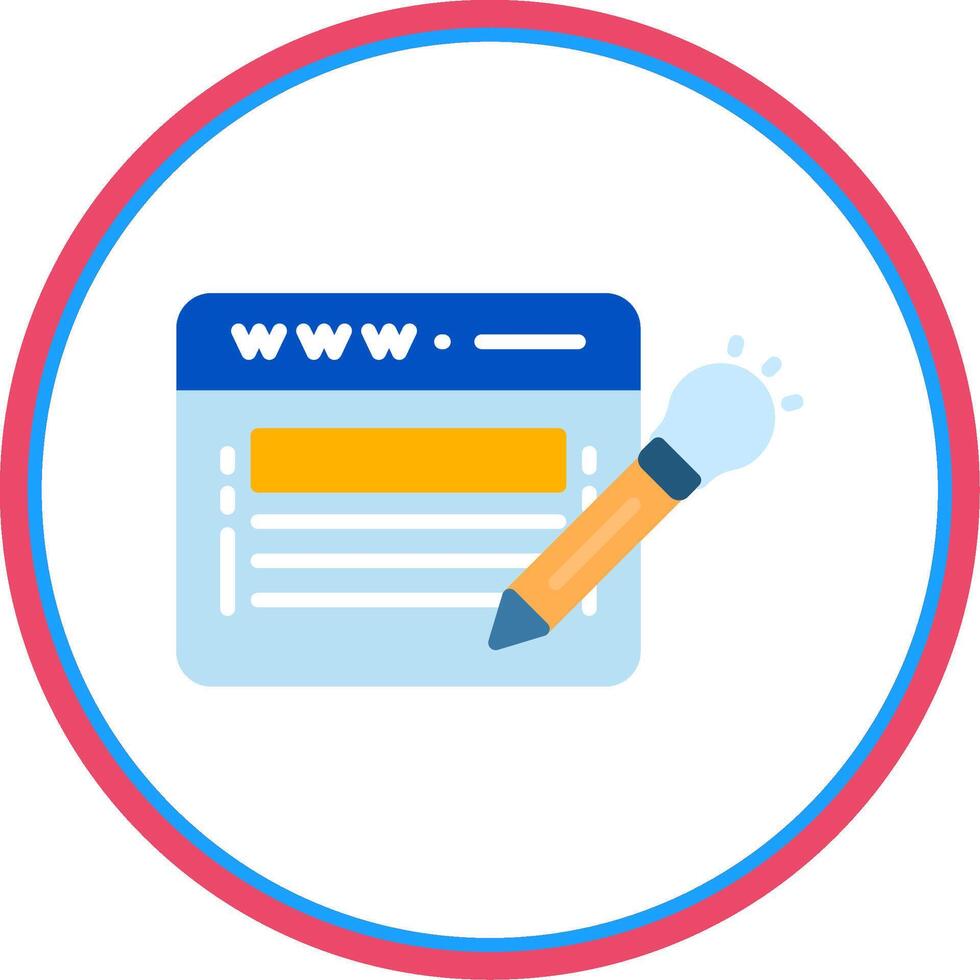 Website Design Flat Circle Icon vector