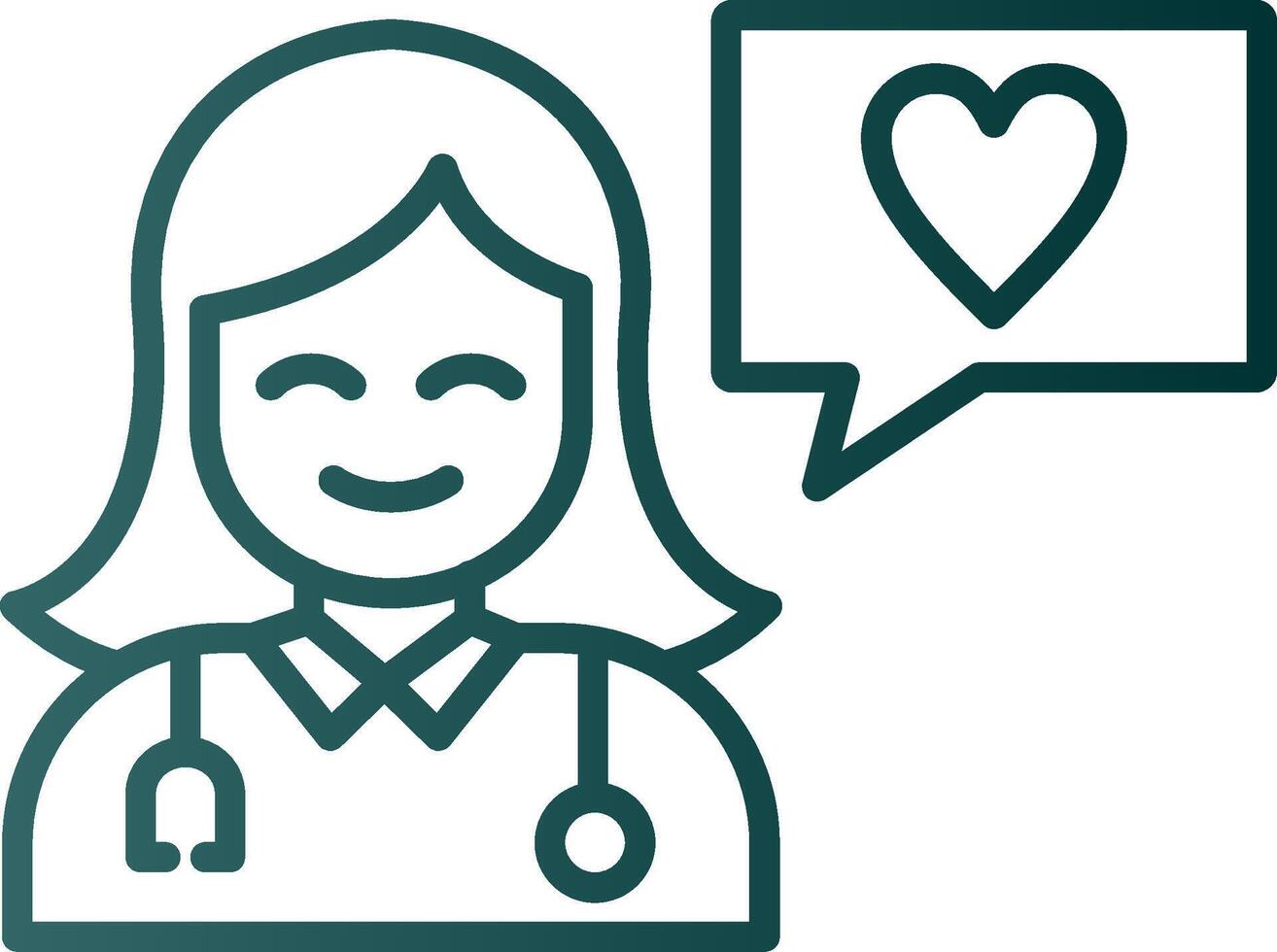 Medical Help Line Gradient Icon vector