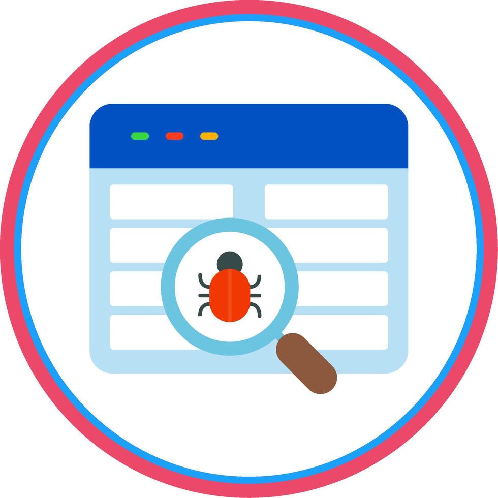 Bug Problem Flat Circle Icon vector