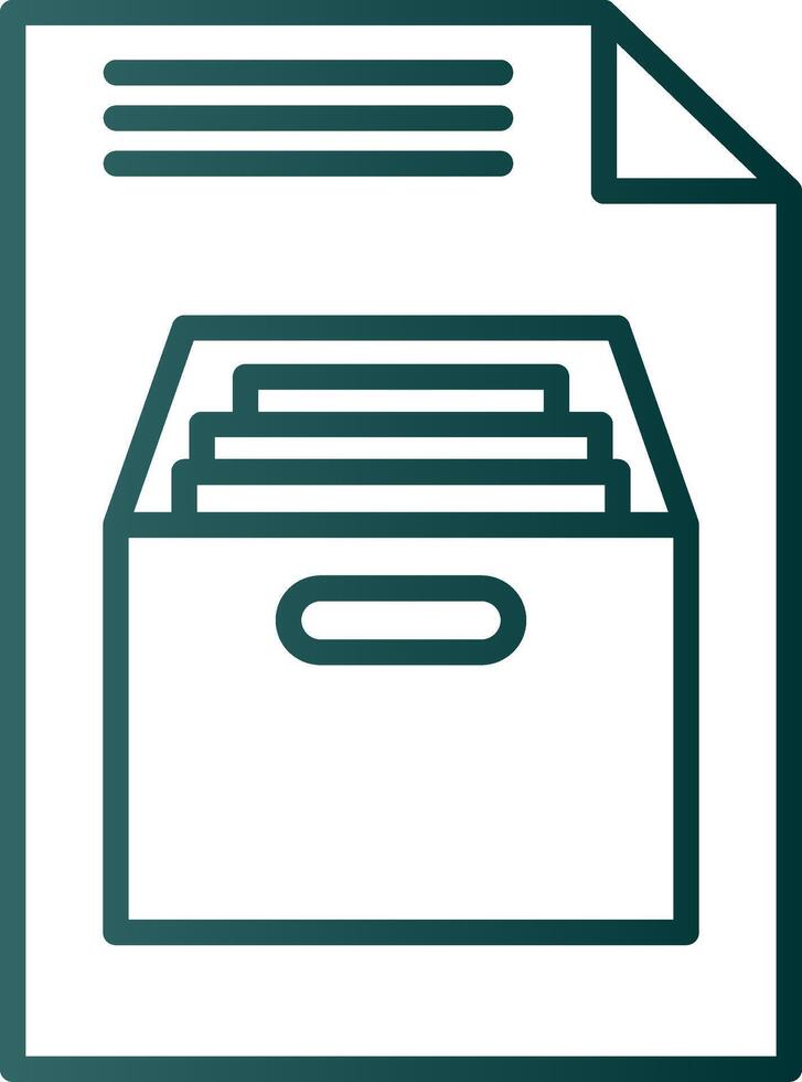 Box Closed Line Gradient Icon vector