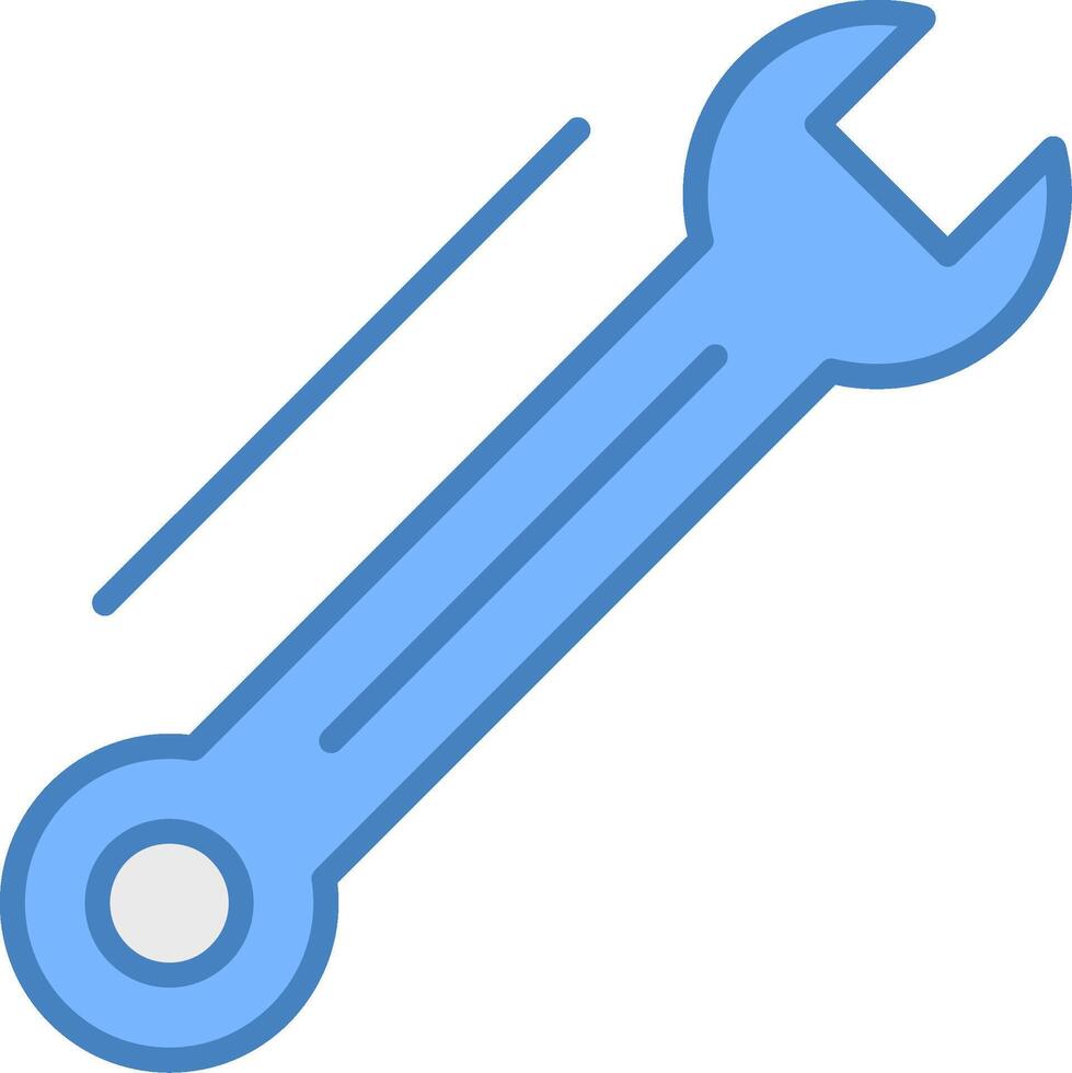 DIY Line Filled Blue Icon vector