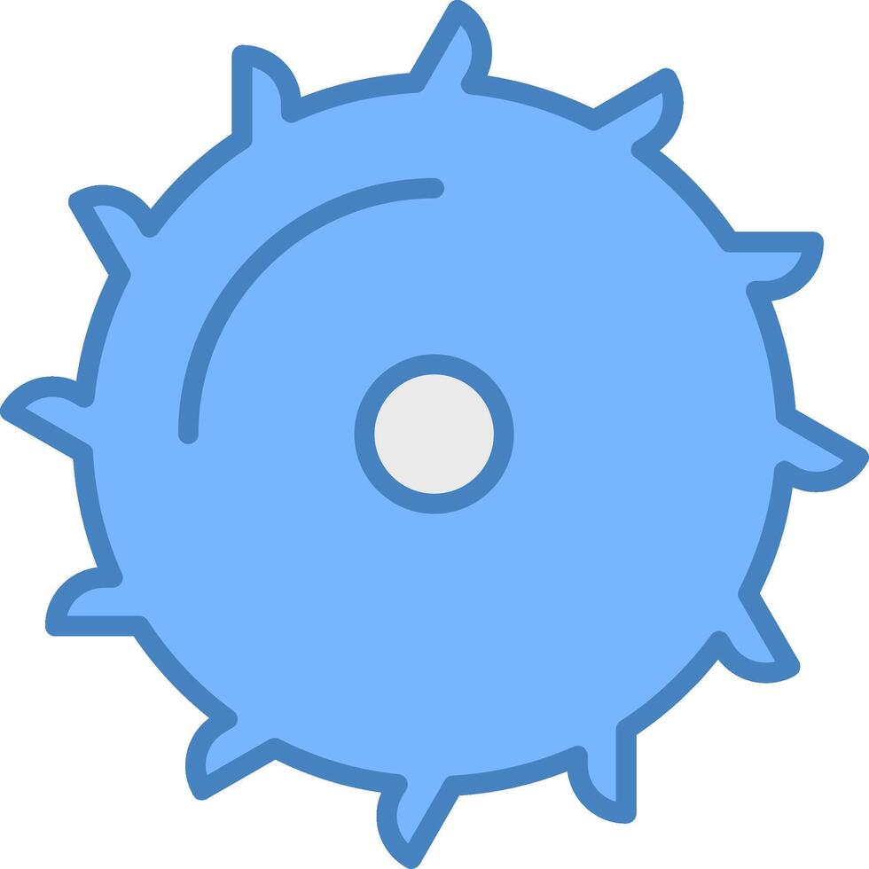 Saw Blade Line Filled Blue Icon vector