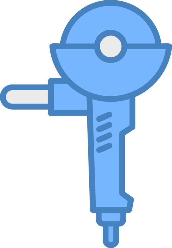 Angle Grinder Line Filled Blue Icon vector