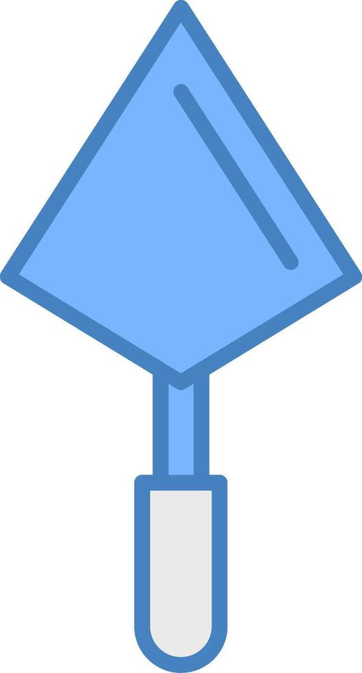 Trowel Line Filled Blue Icon vector