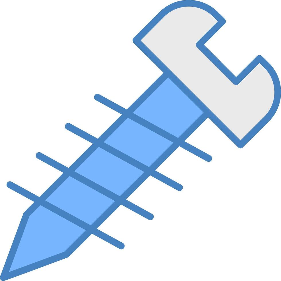 Screw Line Filled Blue Icon vector