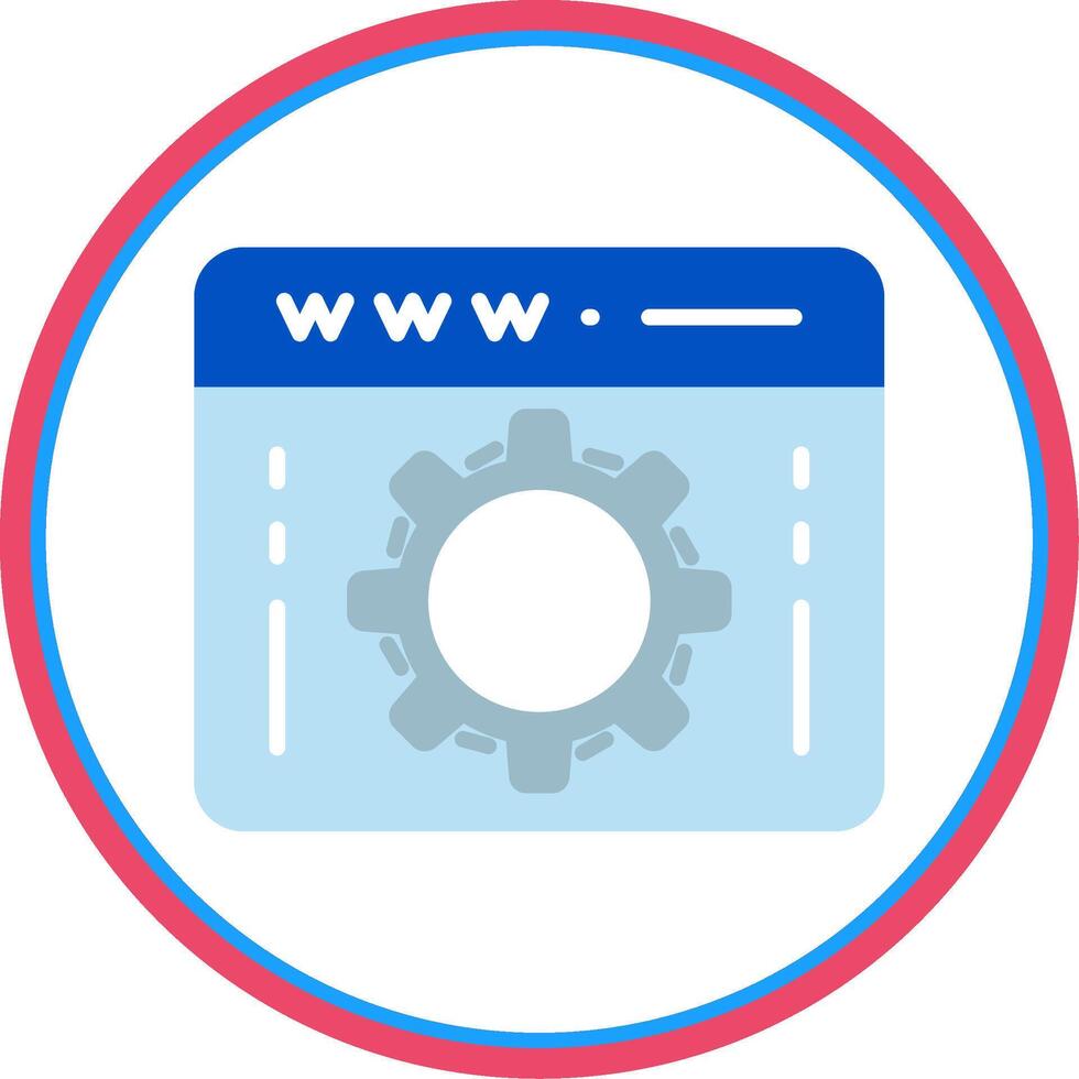 Web Optimization Flat Circle Icon vector