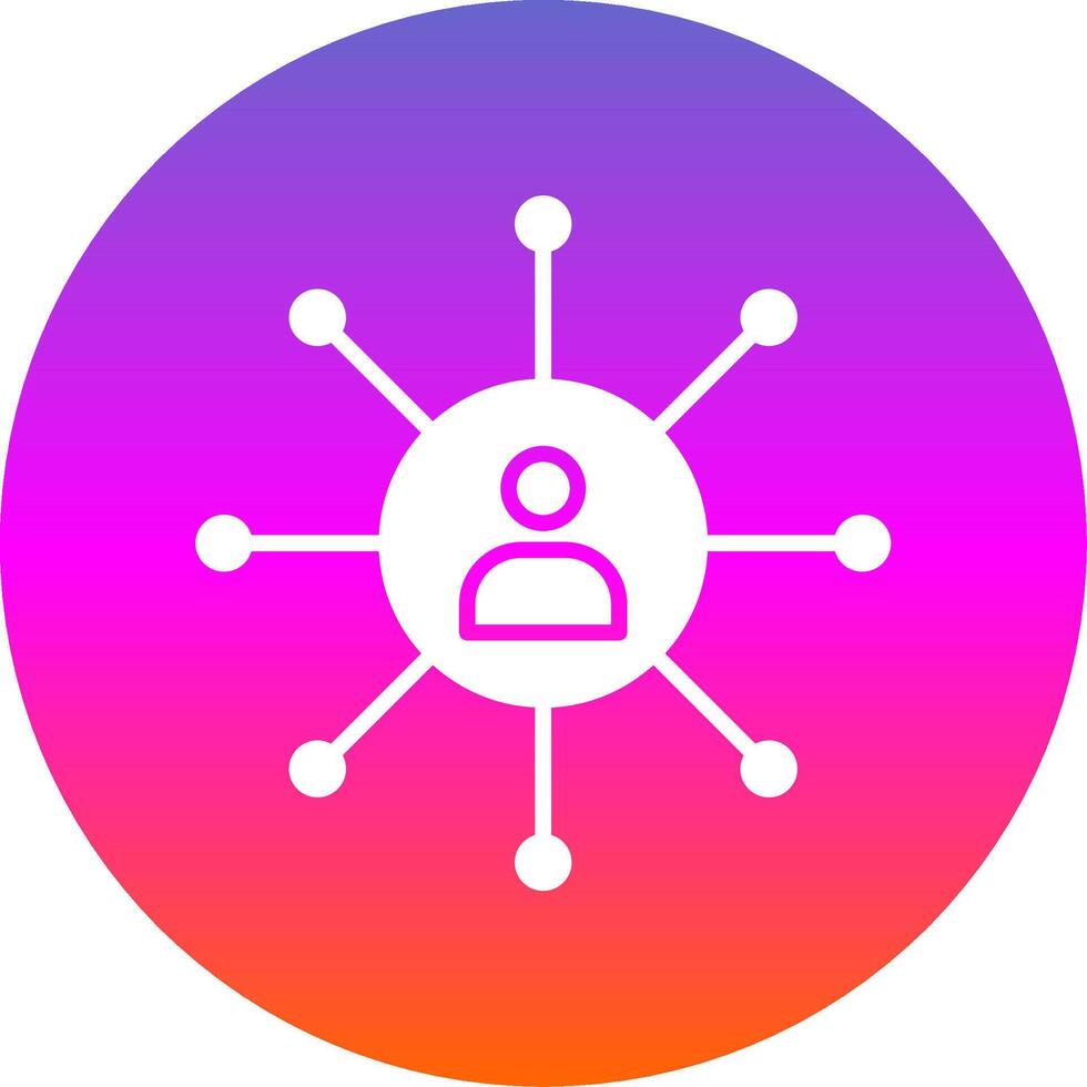 Networking Glyph Gradient Circle Icon Design vector