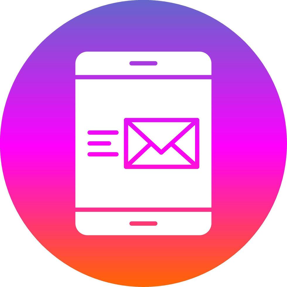 Email Glyph Gradient Circle Icon Design vector