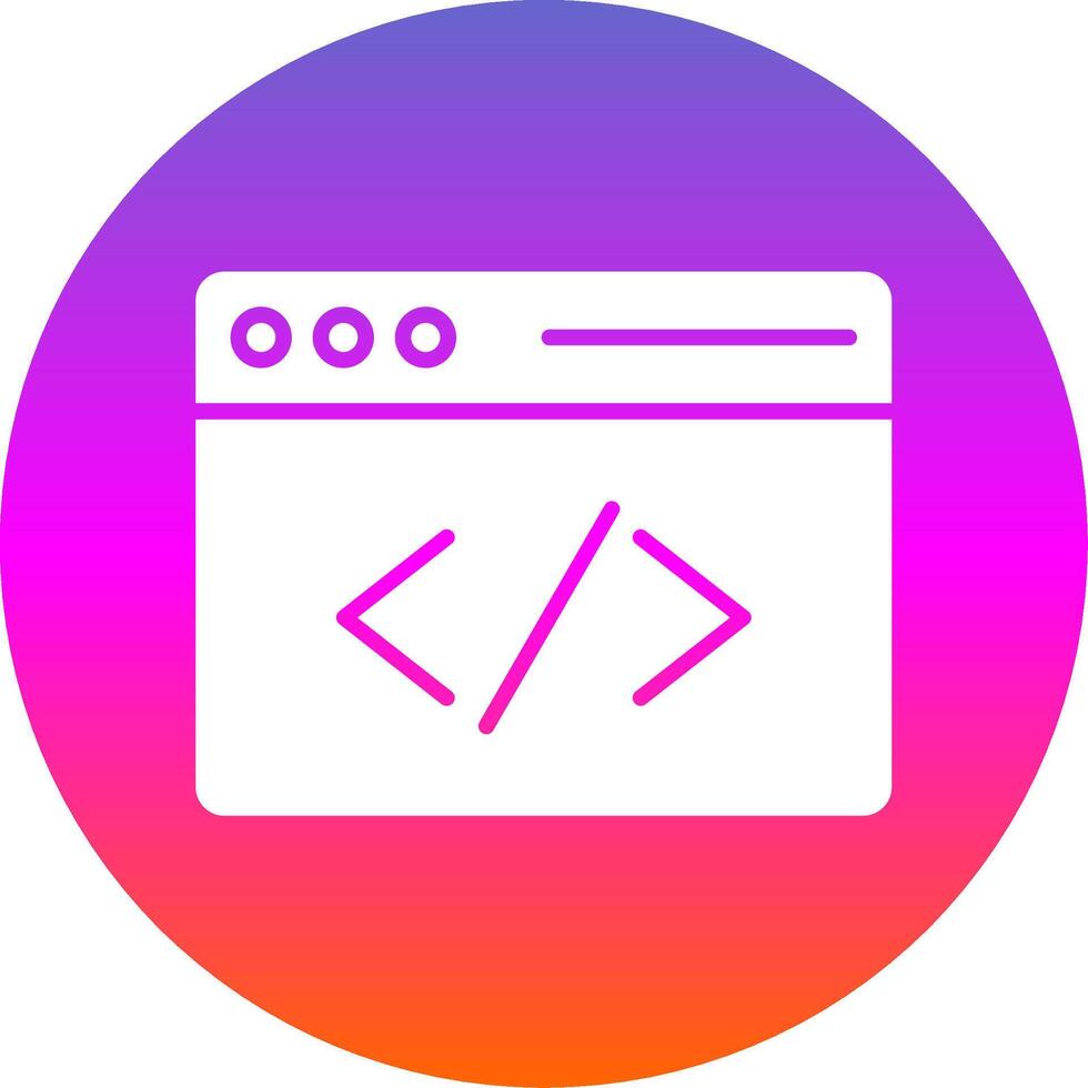 Coding Glyph Gradient Circle Icon Design vector
