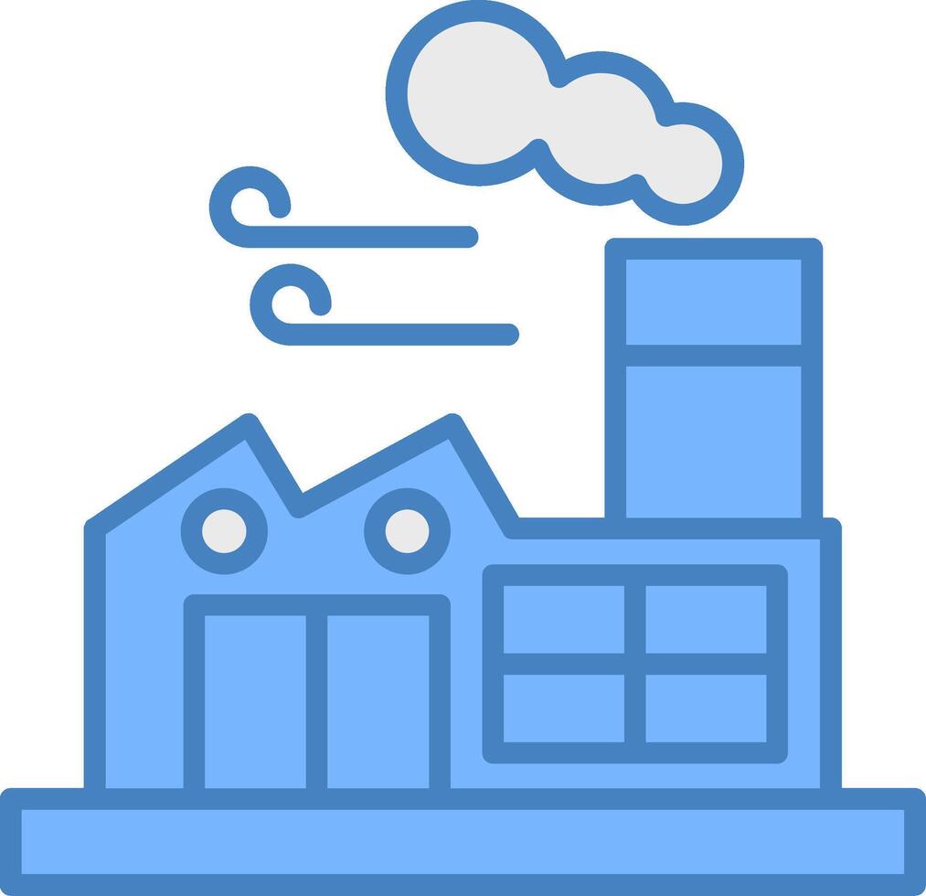 Factory Line Filled Blue Icon vector